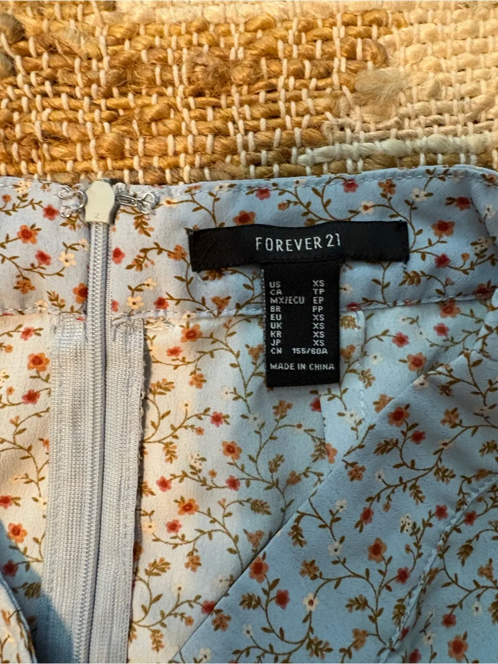 Forever 21 Light Blue Floral Skirt